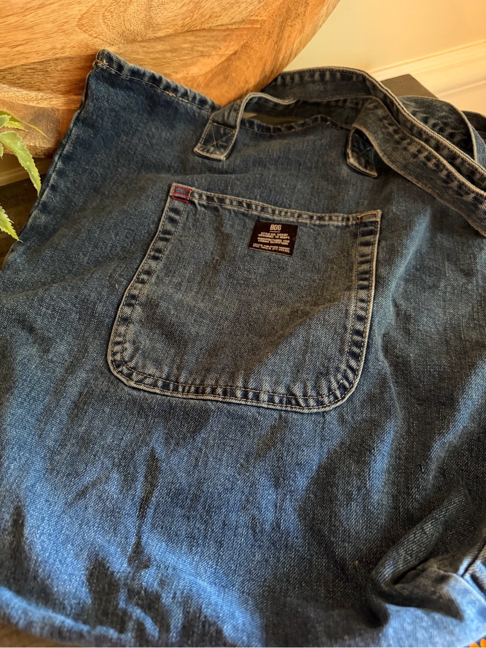 BDG Dark Blue Denim Tote with Front Pocket